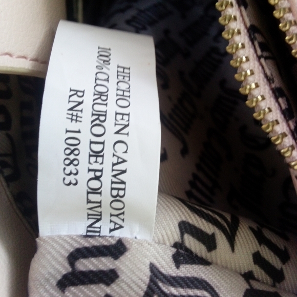 Delicious Juicy Couture Pink And Beige Chained Lined Zippered Tote w/Boba Charm
